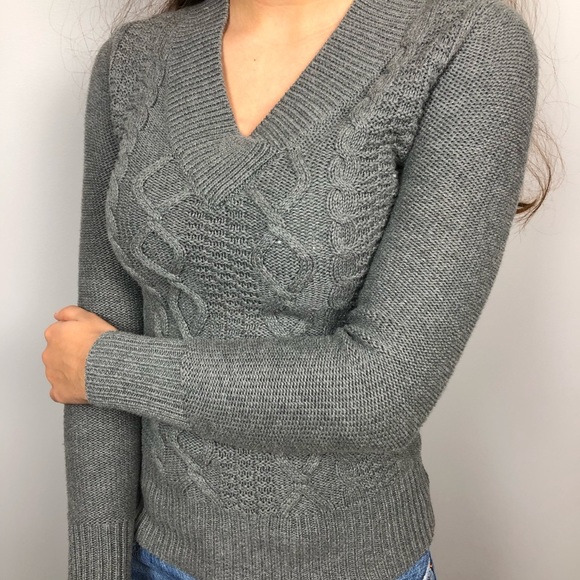 Guess Grey Cable Knit Sweater 